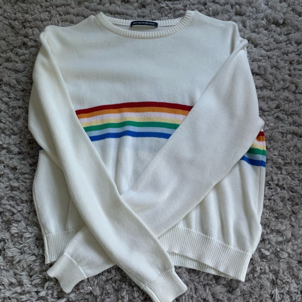 Rainbow Striped Brandy Sweater